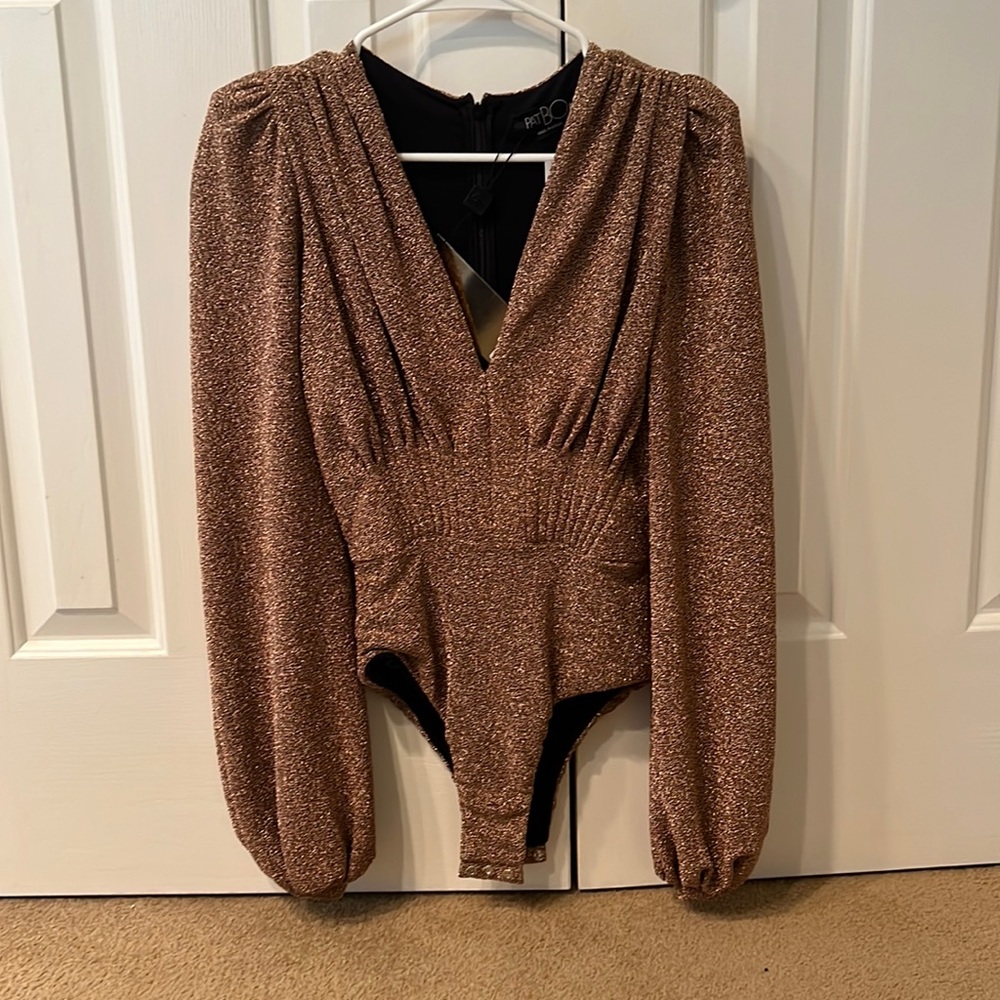 PatBo NWT gold/bronze shimmer bodysuit